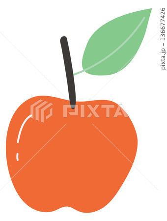 Red apple color icon. Fresh ripe fruit Red apple color icon. Fresh ripe fruit 136677426