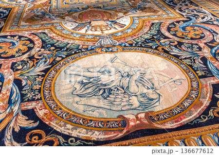 Woven carpet for french king Louis XIV, Paris, France Woven carpet for french king Louis XIV, Paris, France 136677612