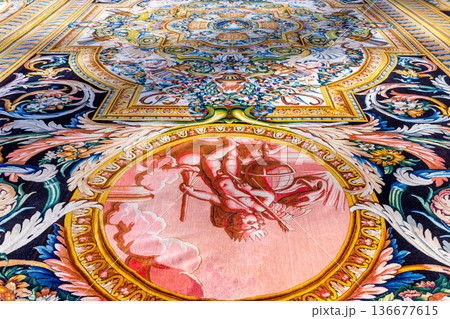 Woven carpet for french king Louis XIV, Paris, France Woven carpet for french king Louis XIV, Paris, France 136677615