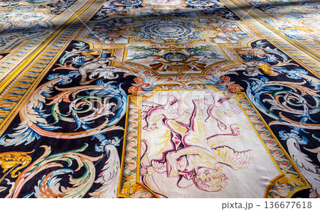 Woven carpet for french king Louis XIV, Paris, France 136677618