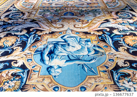 Woven carpet for french king Louis XIV, Paris, France 136677637