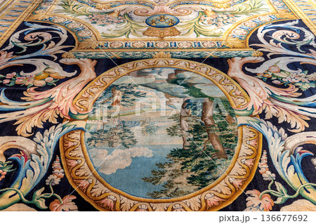 Woven carpet for french king Louis XIV, Paris, France Woven carpet for french king Louis XIV, Paris, France 136677692