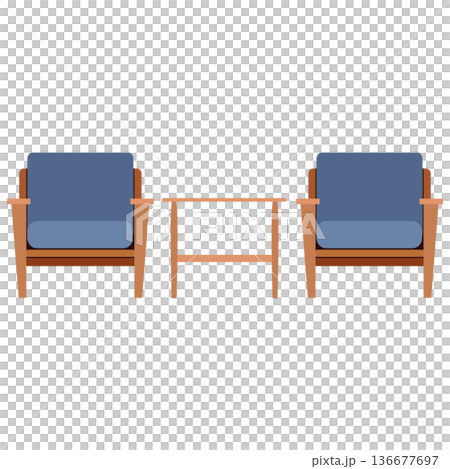 窗邊桌椅插畫 | 展現時尚用餐空間的室內設計素材 136677697