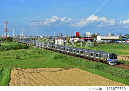 内房線　袖ケ浦－巌根　JR東日本　E217系　Y-22編成（鎌倉） 136677760
