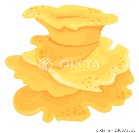 Costal underwater plant. Ocean yellow plate coral 136678315