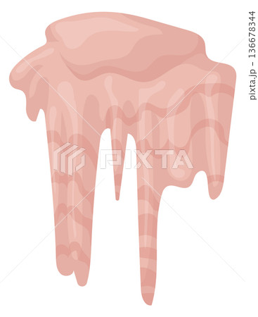 Stalactite cartoon icon. Cave landscape stone element 136678344