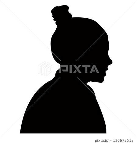 a child head silhouette vector 136678518