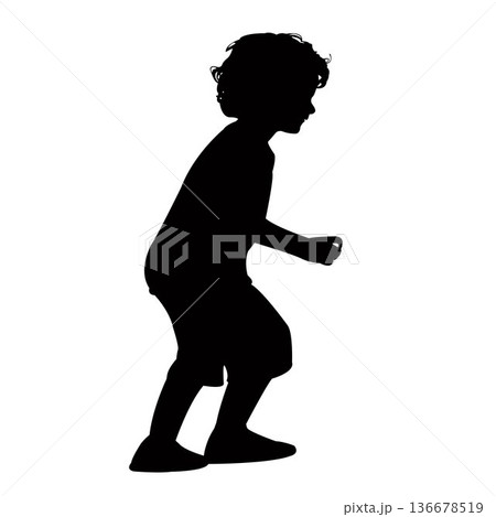 a child body silhouette vector 136678519