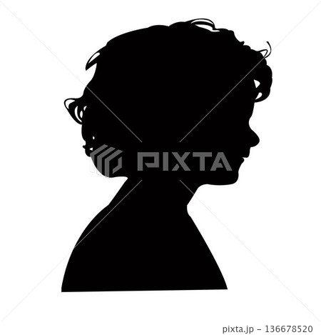 a child head silhouette vector 136678520