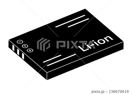 リチウムイオンバッテリーのシルエット 136678619