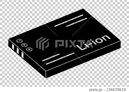 リチウムイオンバッテリーのシルエット 136678619