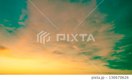 Colorful cloudy sky at sunset. Sky texture, abstract nature background. Gradient color 136678626