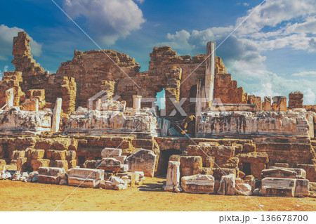 The Ruins of Ancient Side city agora. Antic Side. Turkey. The Ruins of Ancient Side city agora. Antic Side. Turkey. 136678700