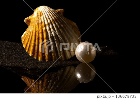 pearl in a shell. beautiful shooting 136678735