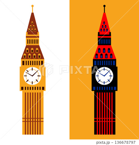 Big Ben tower in London, England, UK. Famous place in Westminster palace. Big Ben tower in London, England, UK. Famous place in Westminster palace. 136678797