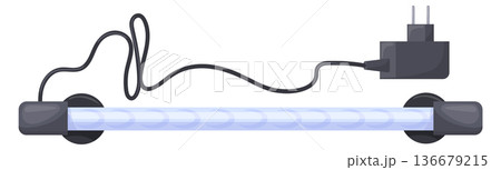 Fish tank lamp. Led electric light cartoon icon Fish tank lamp. Led electric light cartoon icon 136679215