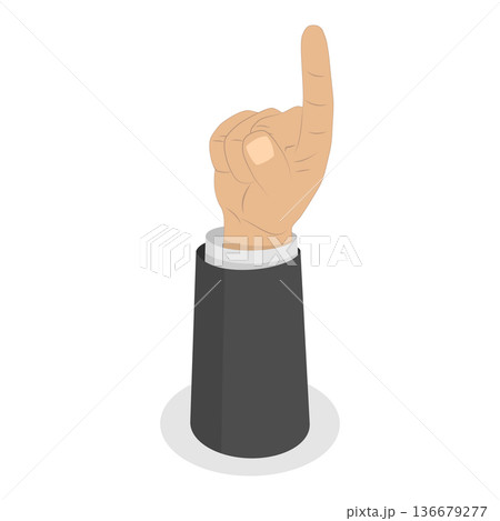 3D Isometric Flat Vector Set of Human Hands Gestures, Counting Numbers from Zero to Five. Item 6 3D Isometric Flat Vector Set of Human Hands Gestures, Counting Numbers from Zero to Five. Item 6 136679277