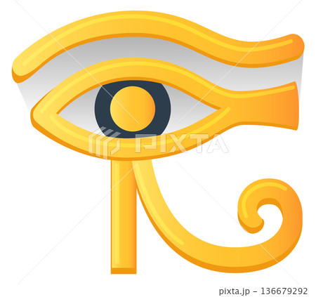 Eye of horus golden symbol. God amulet icon Eye of horus golden symbol. God amulet icon 136679292