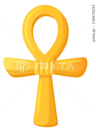 Ankh icon. Golden egyptian symbol. God sign Ankh icon. Golden egyptian symbol. God sign 136679293