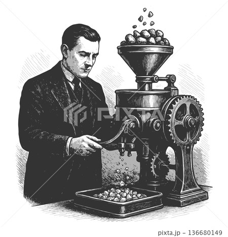 Man Operating Machine Turns Rocks Into Diamonds 136680149