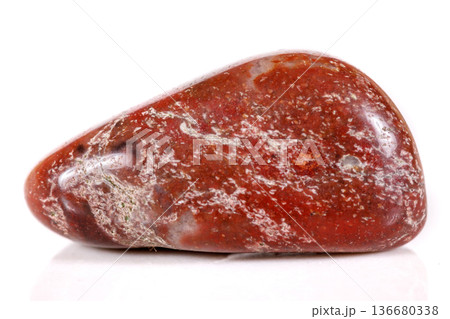 Macro mineral stone jasper on a white background 136680338