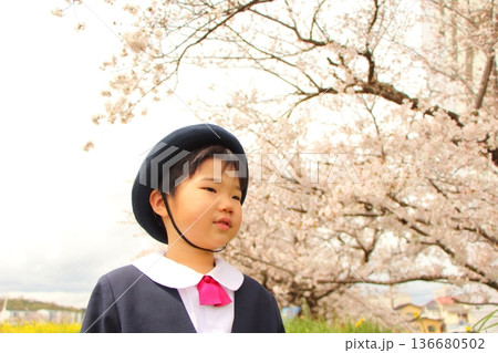 幼稚園の制服を着た幼児 入園式 卒園式 幼稚園の制服を着た幼児 入園式 卒園式 136680502