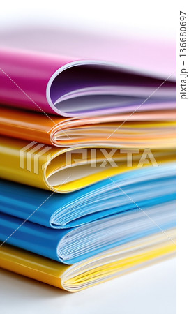 People Pick Magazines at a Store During the Day in a Busy City 136680697