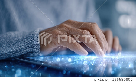 Closeup of Hands Using a Tablet at Home During a Quiet Moment Closeup of Hands Using a Tablet at Home During a Quiet Moment 136680800