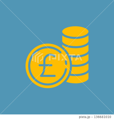 通貨のシンプルなラインアイコン 136681010