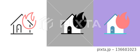 火事のアイコン 火事のアイコン 136681023