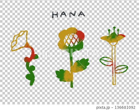 Colorful hand-drawn illustrations of flowers that can be used as icons or symbol marks in designs Colorful hand-drawn illustrations of flowers that can be used as icons or symbol marks in designs 136681092