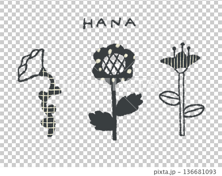 Hand-drawn illustrations and patterns of flowers that are easy to use as icons and symbol marks when designing. Hand-drawn illustrations and patterns of flowers that are easy to use as icons and symbol marks when designing. 136681093