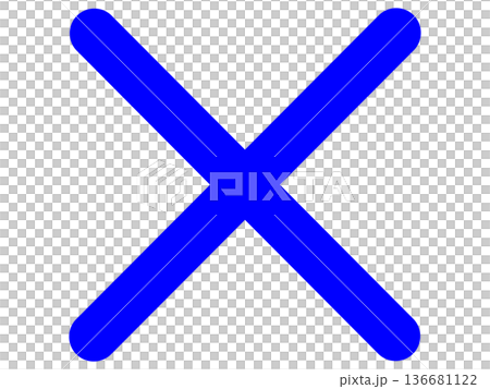 Cross mark (blue cross) 136681122