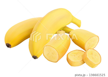 baby banana isolated on white background with full depth of field baby banana isolated on white background with full depth of field 136681525
