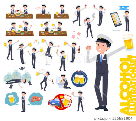 お酒に関する運転手男性のセット お酒に関する運転手男性のセット 136681904