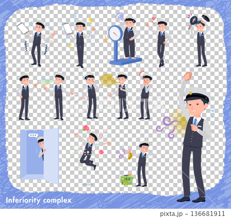 一組關於自卑情結的男性司機 一組關於自卑情結的男性司機 136681911