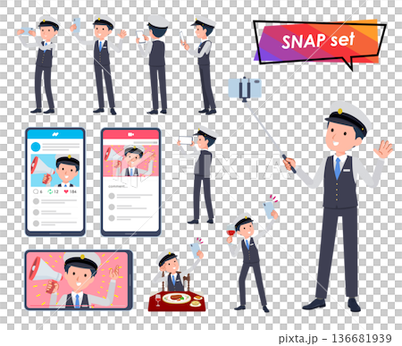 スマホで撮影する運転手男性のセット スマホで撮影する運転手男性のセット 136681939