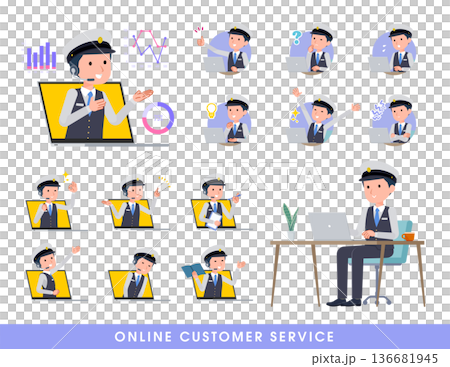A set of male drivers serving customers online A set of male drivers serving customers online 136681945