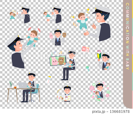 一群男司機與嬰兒交流 136681978