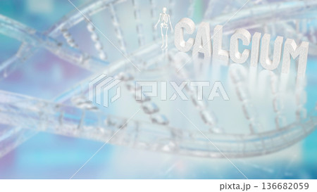 Calcium and Bone Health Medical Nutrition Concept 3d render. 136682059