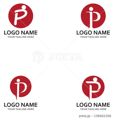 p people logo and symbol vector icon 136682268