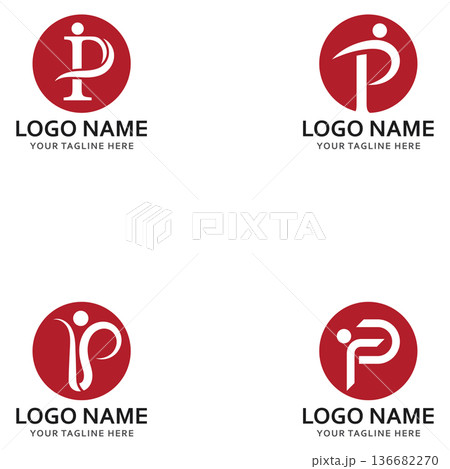 p people logo and symbol vector icon 136682270