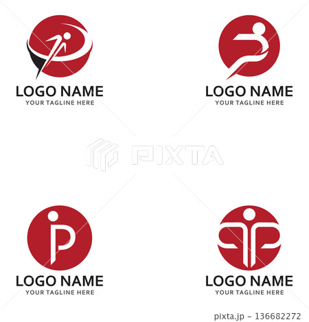 p people logo and symbol vector icon 136682272