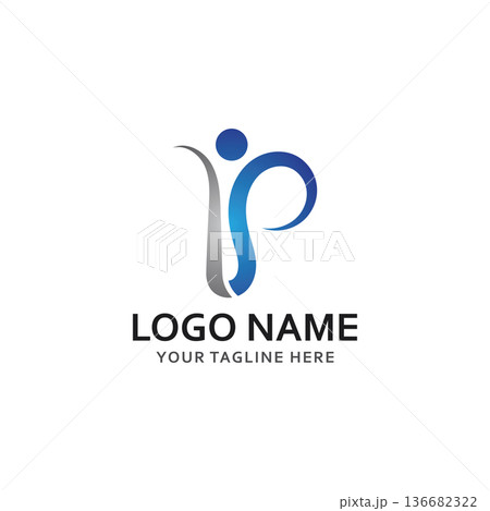 p people logo and symbol vector icon 136682322
