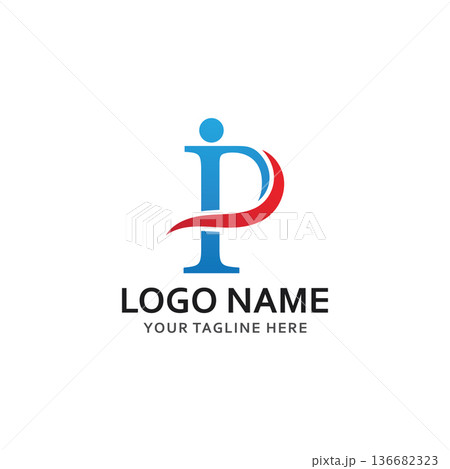p people logo and symbol vector icon p people logo and symbol vector icon 136682323