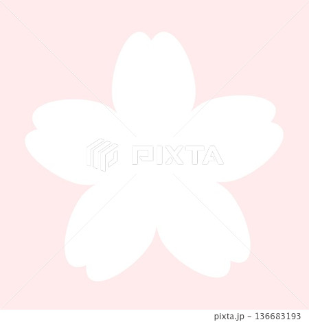 白い桜の花アイコン シンプル ベクター イラスト 白い桜の花アイコン シンプル ベクター イラスト 136683193