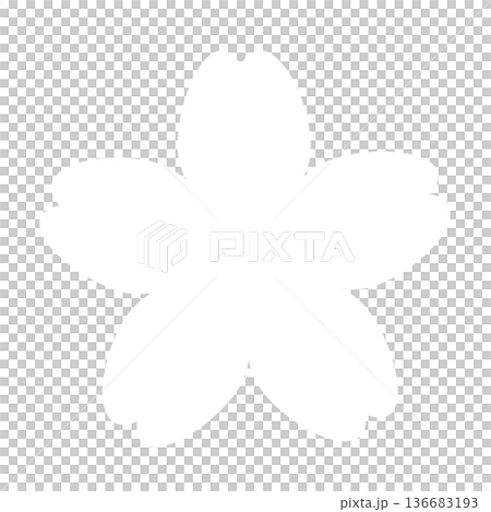 白い桜の花アイコン シンプル ベクター イラスト 白い桜の花アイコン シンプル ベクター イラスト 136683193