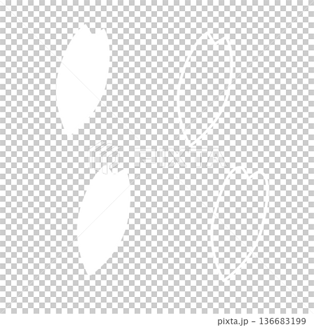 桜の花びらのイラスト　白色　シンプル　ベクター 136683199