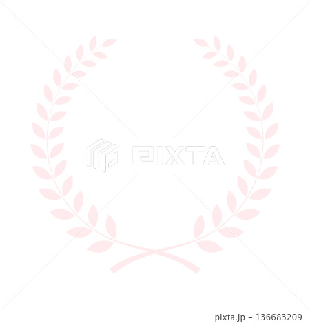淡いピンク色の月桂樹のアイコン　イラスト　ベクター 136683209