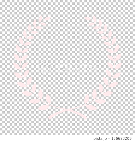 淡いピンク色の月桂樹のアイコン　イラスト　ベクター 136683209